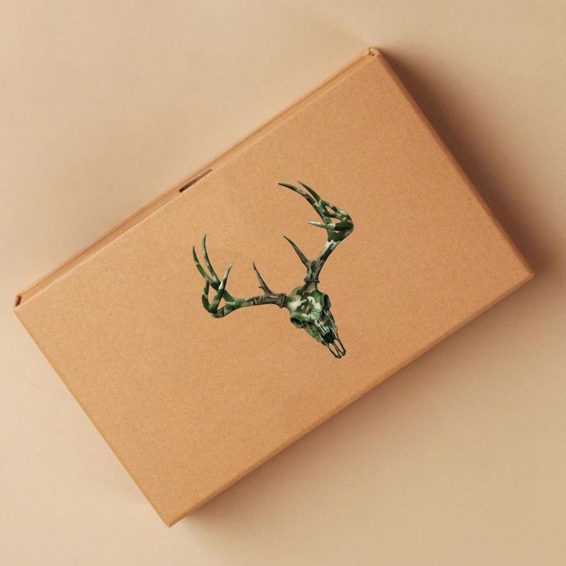 Whitetail Deer Skull Camo Sticker, Hunting Rustic Style, Buck Skull Decal for Trucks, Coolers, Gun Cases, Gift for Hunters