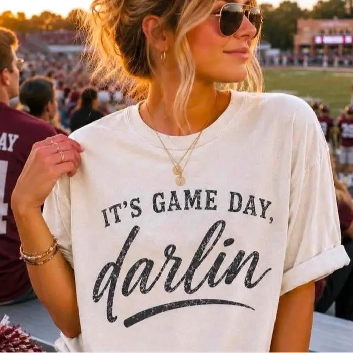Comfort Colors Game Day Darlin T-shirt Retro Football Darlin Graphic Tee, Quotes Game Day 2026 T-shirt Trending Gift