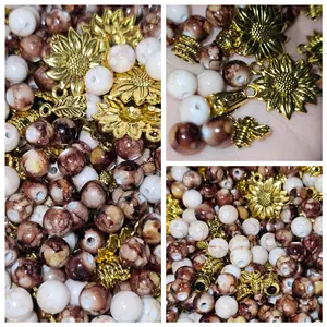 Coffee Coco Bee 8mm Acrylic Mix with Charms for DIY Bracelets