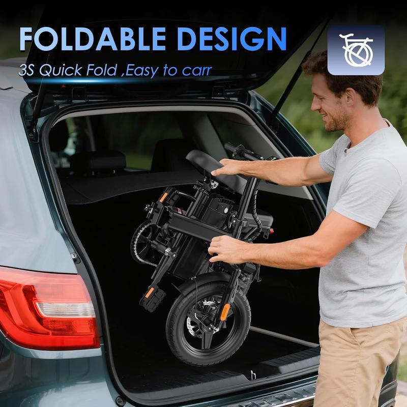 Electric Bike 750Watt Motor, 22MPH 30+ Miles PAS Range Bikes, Folding Ebike 14" Adults Electric Bicycles, 48V12 Removable Battery, Men's and Women's Adult E-bike,UL 2849 Certified Electric Bike 750Watt Motor, 22MPH 30+ Miles PAS Range Bikes, Folding Ebike 14" Adults Electric Bicycles, 48V12 Removable Battery, Men's and Women's Adult E-bike,UL 2849 Certified