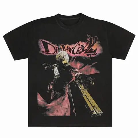 Devil May Cry 2 - Dante T-Shirt, Gaming Tee, Gifts Shirt, Unisex Vintage Graphic Tees Gothic Grunge Y2k Emo Scene Amity Affliction Style Clothes Men Women Streetwear