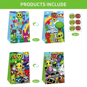 Sprunki Gift Bag Birthday Party Cute Cartoon Candy Sack Fashion Kraft Paper Biscuit Package Decoration Supplies Kids Gift