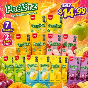 AMOS Peelerz Peelable Gummies Variety Pack, 14 Bags, 7 Fruit Flavors, 2 Bags Each, Fun Viral Peelable Candy for Sharing-1
