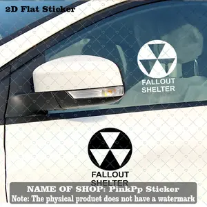 1PC Street Trendy Vintage Game IP Logo Sticker Stick on car bodies or game trendy backpacks, this black & white Fallout shelter logo decor instantly has a wasteland game nostalgia vibe, Fallout players can use it as a super atmospheric trendy decoration