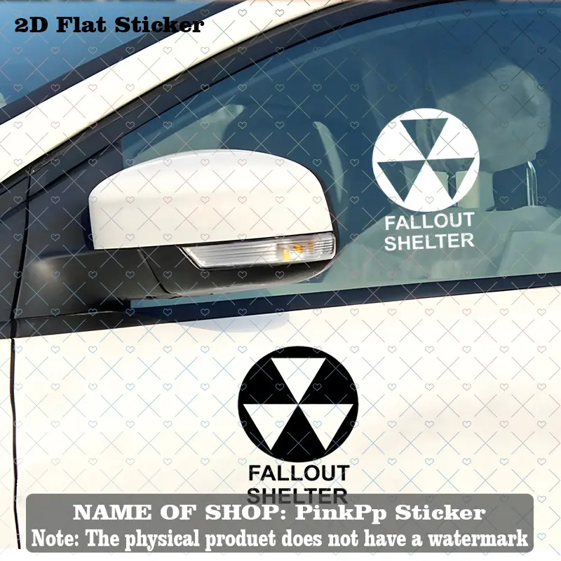 1PC Street Trendy Vintage Game IP Logo Sticker Stick on car bodies or game trendy backpacks, this black & white Fallout shelter logo decor instantly has a wasteland game nostalgia vibe, Fallout players can use it as a super atmospheric trendy decoration