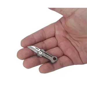Mini Folding Pocket Knife, EDC Tiny Bone Shape Package Knife, Small Stainless Steel Blade with Titanium Alloy Handle, Ultra Compact and Lightweight for Daily Carry