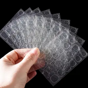 240 Pcs 10 Sheets Double Side Glue Nail Sticker, Nail Glue Stickers Transparent, Waterproof DIY, Nail Adhesive