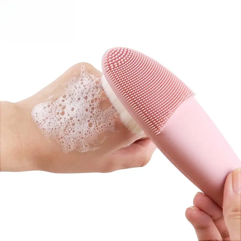 Silicone Facial Cleansing Brush, Face Wash Brush, Double-sided Exfoliation & Massage Tool for Women & Men, Gentle Makeup Remover & Blackhead Cleaner, Skin Smoothing Tool, Pore Cleansing Brush
