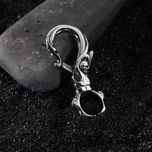 Modern Skull Key Ring for Men Stainless Steel Gothic Accessory Fashion Jewelry