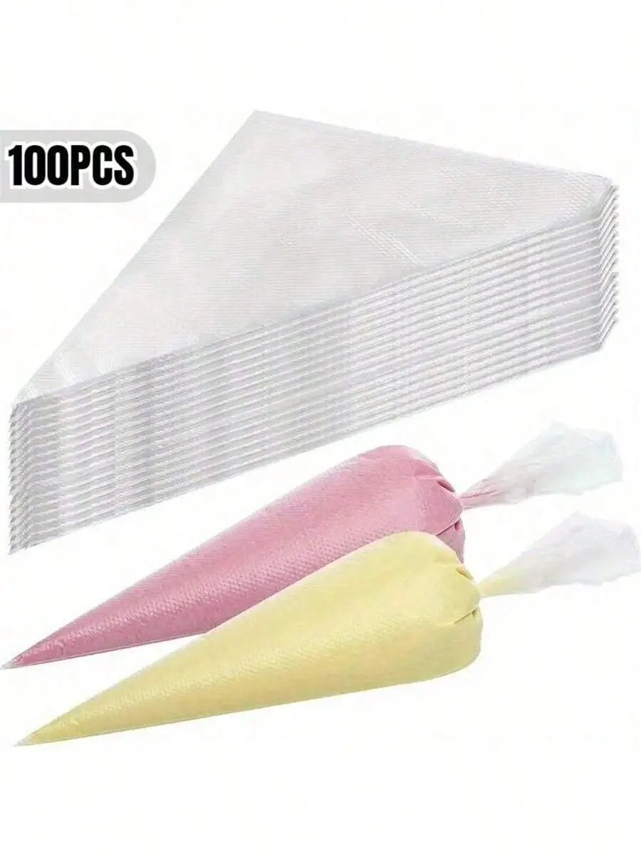 100pcs Disposable Piping Bags For Cake Decorating - Perfect For Icing, Frosting & Cookies - Essential Baking Tools & Kitchen Accessories Back To School
