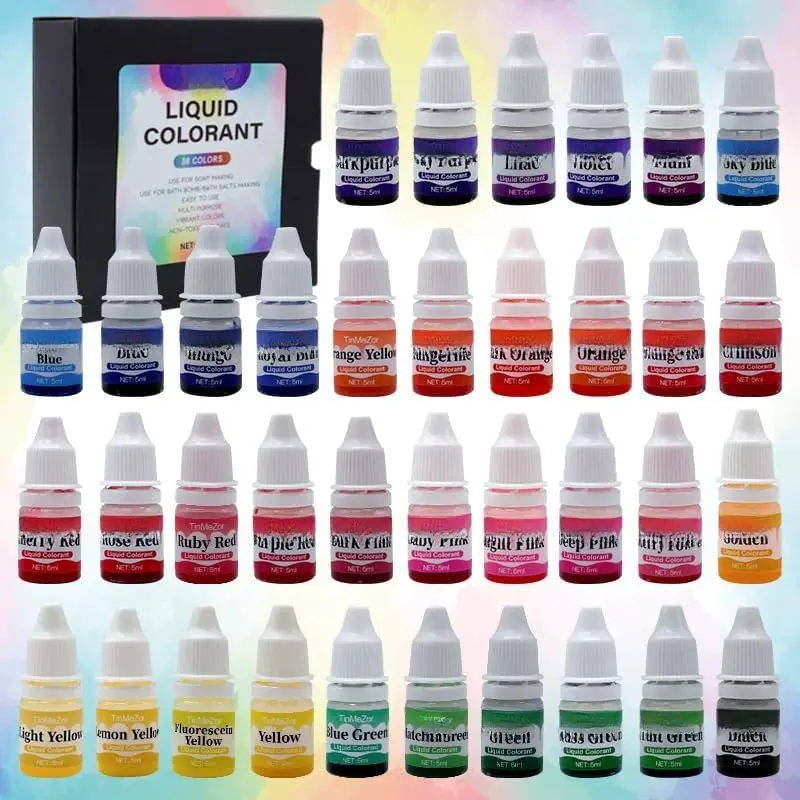Soap Dye -  Grade 36 Color,5ml/Bottle of Liquid Concentrated Colorant Kit Soap Colorant- Color for Bath Bomb Supplies Kits, Bath Salt Crafting,Soap Making (36)