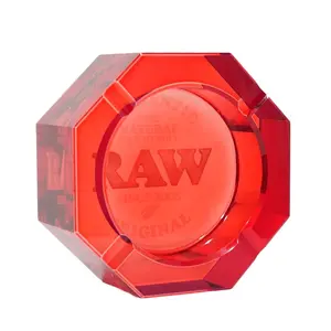 Red Glass Ashtray