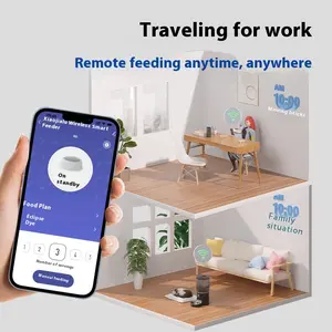 Automatic Cat Food Dispenser, Wifi Automatic Cat Food Maker, Timed Automatic Cat Feeder, Cat Food Dispenser with App Control, Automatic Cat Feeder with Stainless Steel Bowl & Dual Power Supply, Petkit Automatic Feeder, Pet Products