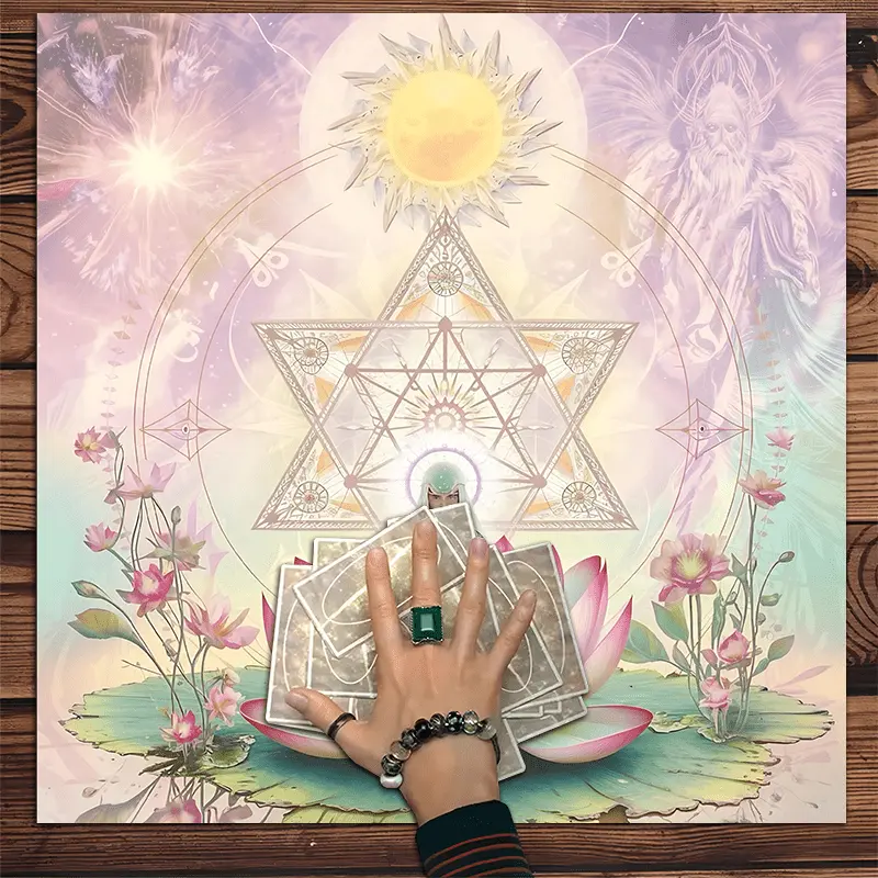 Sacred Geometry Lotus Meditation Square Altar Cloth Mysterious Goddess Floral Tarot Divination Cloth Table Mat Tapestry Wall