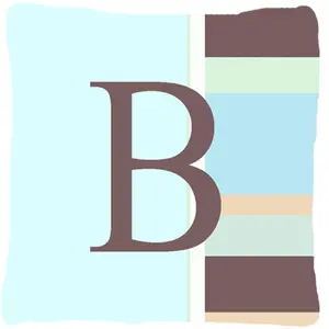 212 MAIN Initial Letter B Monogram Decorative Pillow - Heavyweight, Fade-Resistant, Blue Stripes Fabric, Indoor/Outdoor Furniture Pillow