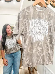 Jesus Loves You Camo Tee 3D trendy