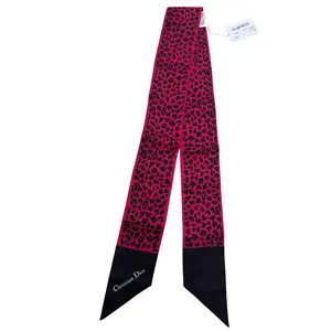 Pre-owned Christian Dior Pink Leopard Print Mitzah Bag Scarf