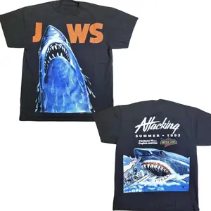 Vintage Jaws Shirt L Movie Tee Ovp Universal Studios Reprint Tv Show Horror 90S, Unisex Graphic Tees Gothic Grunge Y2K Emo Scene Amity Affliction Style Clothes Menswear Womenswear Streetwear