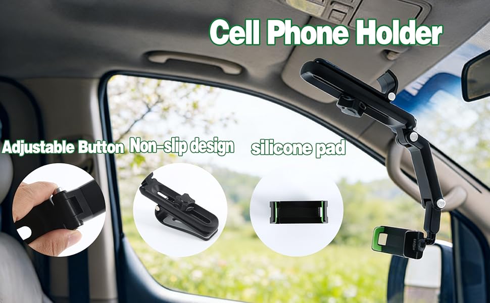 Sunvisor Phone Holder for Car | 360 Phone Holder Rotating Car Clip on Sun Visor Cellphone Holders | Universal 360 Dashboard Phone Holders | Auto Cell Phone Holder for Car Cellphone Automobile Cradles