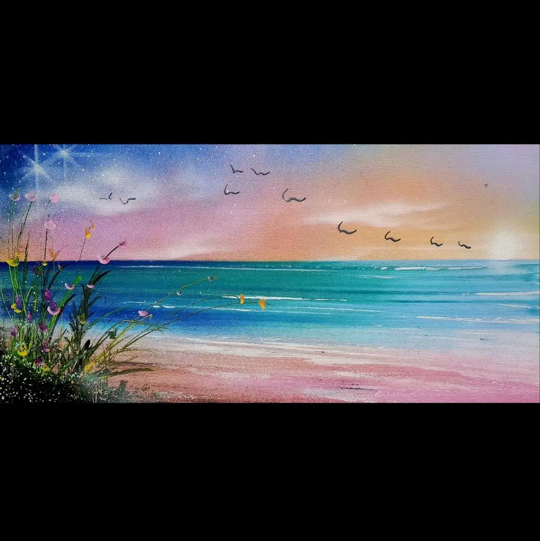 "Spring Time Beach" 12x24x.75