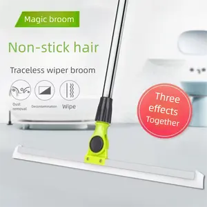 Multifunction Floor Squeegee Broom for Pet Hair Removal, Silicone Magic-Style Broom for Floor Cleaning, 59.05" Long Handle for Level Ground,Bathroom Tile, Hardwood Floors, Liquid Spills, Fine Dust