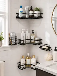 5-Piece Shower Caddy Organizer Set — No Drilling, Waterproof Stainless Steel | Summer Home Upgrade | Apartment Must Have Gift Idea | Pink Bathroom Essentials | Summer Must Have |  TikTok Shop Summer Finds
