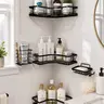 【Back to School】5-Piece Minimalist Hollow Round Pink Stainless Rust-Proof Steel Shower Caddy - No Drill Self-Adhesive Sticky Hook, Waterproof Wall-Mounted Organizer, 5-Slot Kit for Shampoo, Soap, Toothbrush, Dorm Essential Gift Bath Decor