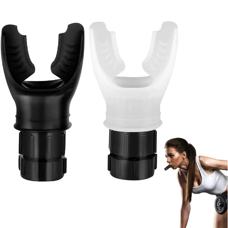 Respiratory Muscle Trainer,Exercise Trainer with Adjustable Resistance, Portable and Easy to Clean, Perfect for Fitness, Yoga, Swimming, and Outdoor Activities Black White