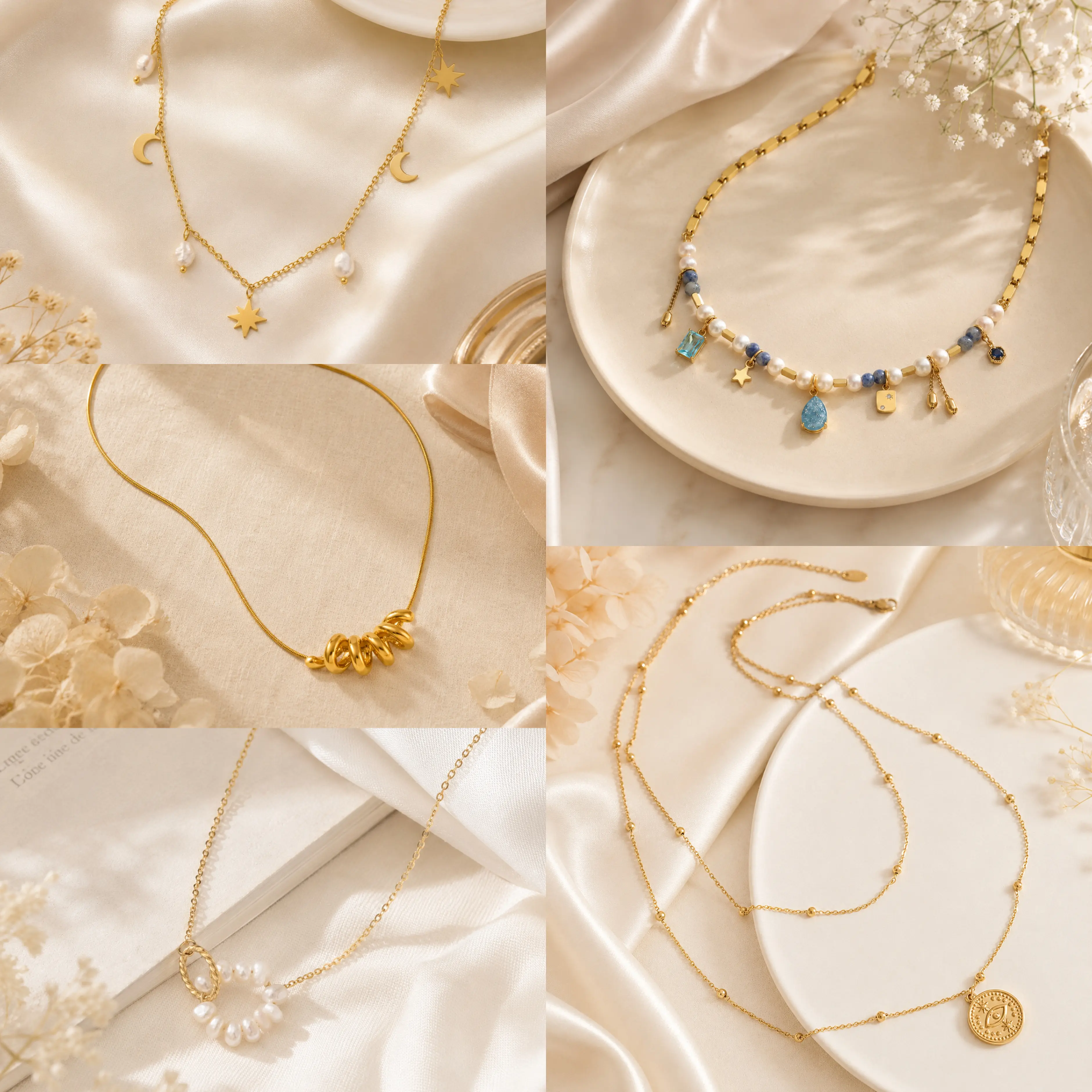 Metora Gold & Pearl Necklace Collection for Women, Freshwater Pearl Pendant and Statement Jewelry