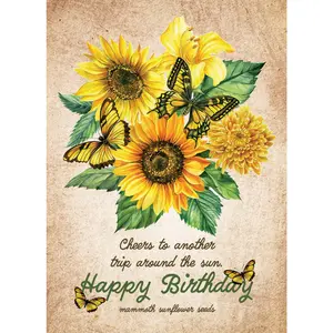 Happy Birthday - Sunflower - Mammoth Sunflower Seed Packets