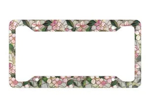 Midnight Rose Stained Glass License Plate Frame- Stained Glass License Plate Cover- Flower License Plate-Gift For Her- Womens Car Accessory
