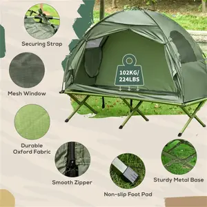 2-in-1 camping set includes a camping tent and an elevated cot