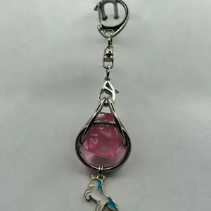 D&D D20 Keychain or Necklace with Charm - Usable Die for Convenient Access