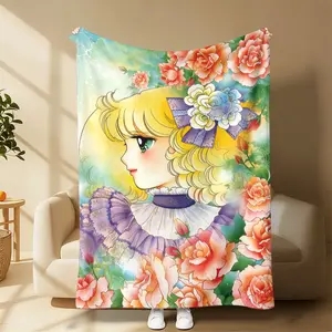 Countdown Sale! New Style Candy Candy Girl Cartoon Anime Soft Plush Blanket,Flannel Throw Blanket for Living Room Bedroom Sofa children Gift Suitable for all four seasons A gift suitable for fans, friends and children
