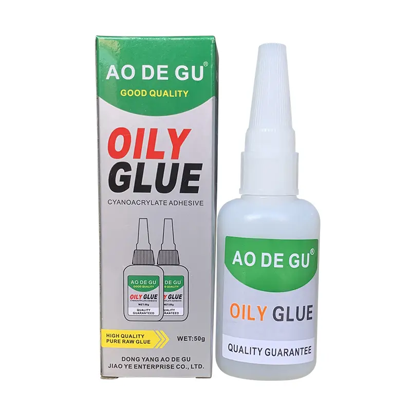 AO DE GU 4 Pack Fast-Setting Oily Super Glue, Multi-Purpose CA Cyanoacrylate Adhesive, Universal Strong Bond Glue for Wood Metal Ceramic Plastic Shoe Repair & DIY Crafts