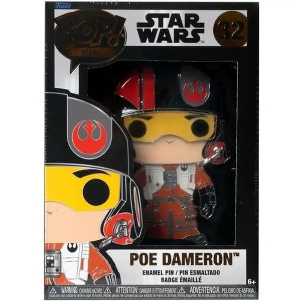 Funko POP! PINS Star Wars: Poe Dameron New 4-inches Tall Enamel Collectible Pin, Enamel Pin