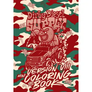 Dirty Diesel Supply Mini Christmas Edition Coloring Book Version 8 - Soft Cover, Automotive Designs to Color In