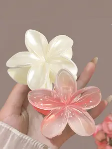 2pcs-Set-Pink-White-Purple-Ombre-Hibiscus-Flower-Large-Plastic-Hair-Clips-Hair Decor-Elegant-And-Versatile-Suitable-For-Everyday-Party-Work-Travel-For-Women-Pink-Accessories