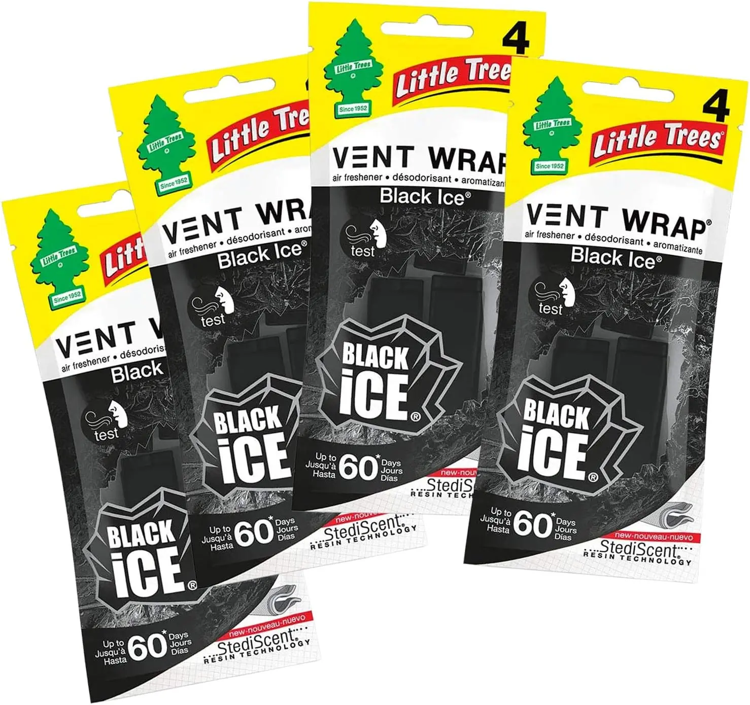 Little Trees Vent Wrap Air Freshener Packs Car Air Freshner (Black Ice)