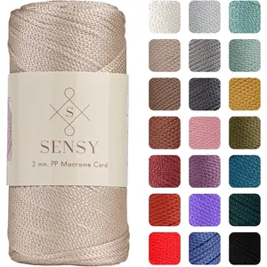 Premium 2mm 251 Yards 100% Polypropylene Polyester Macrame Cord Crochet Rope Thread for Crochet Bag, Knitting Gift for Knitter (Latte)