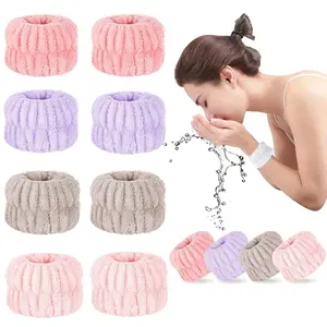 8-Piece Set: Wristbands and Headbands for Face Washing — Absorbent, Waterproof Wrist Cuffs