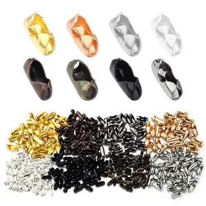 200pcs/lot 1.5/2/2.4/3.2mm Ball Chain Connector Clasps End Beads Crimp for DIY Jewelry Making Bracelet Necklace Finding Supplies