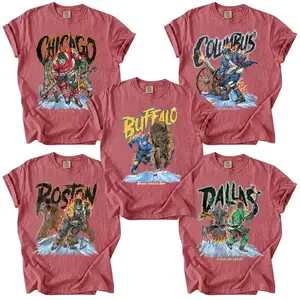 Comfort Colors Crimson, Skeleton Hockey T-shirts - DEAD THREADS ORIGINAL RO