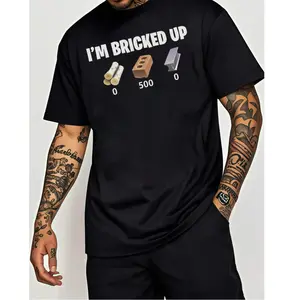 Hilarious "I'M Bricked Up" Funny Slogan Tee, Crew Neck Cotton Polyester Graphic T-Shirt, y2k Fashion Casual Streetwear Humor Shirt, Shirts for Men Women, Gifts, SuperYi