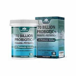 Probiotics 70 Billion CFU – 15 Probiotic strains + Organic Prebiotic+ Postbiotic 3-in-1 Complete, Gas, Bloating, Constipation Support Edible Fitness