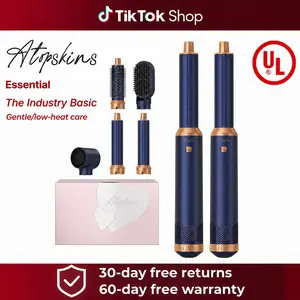 ATOPSKINS 5 in 1 Detachable Blow Dryer  The Industry Basic  Hair Styling Tool Round Hot  Volumizer Air Curler Wand for Women Salon Home Whi