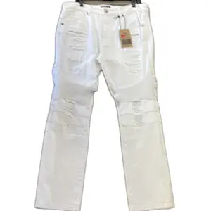 White Jeans for Men - Casual Style with Multiple Pockets, Reliable Fit, Ideal for Everyday Wear - Trouser, Menswear