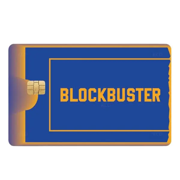 Funny Credit Card Skin Sticker – Retro Movie Rental Card Design – Nostalgic 90s Video Store Ticket Style – One-Sided Rectangle Chip Card Cover