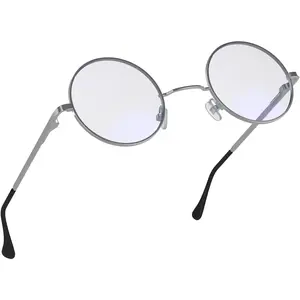Unisex Stylish Round Blue Light Blocking Glasses for Women and Men - Retro Circle Eyeglasses Anti-Eyestrain