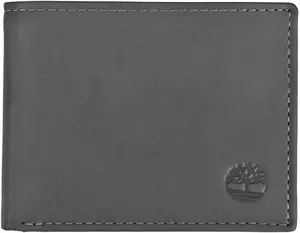 Timberland Men's Genuine Smooth Leather Cloudy Passcase Bifold Wallet with 5 Card Slots 2 Slip Pockets 1 Currency Compartment and 2 Clear ID Windows